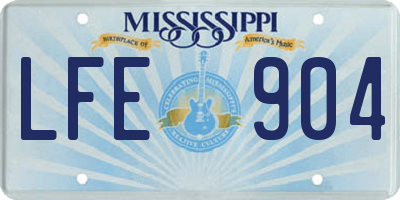 MS license plate LFE904