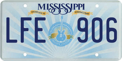 MS license plate LFE906