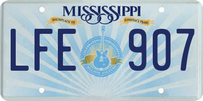 MS license plate LFE907