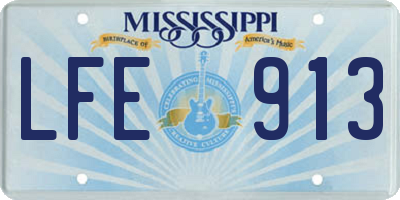 MS license plate LFE913