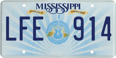 MS license plate LFE914