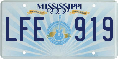 MS license plate LFE919