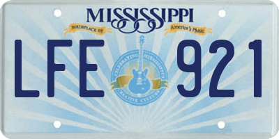 MS license plate LFE921
