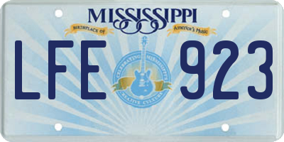 MS license plate LFE923