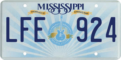 MS license plate LFE924