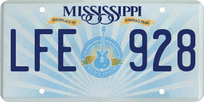 MS license plate LFE928