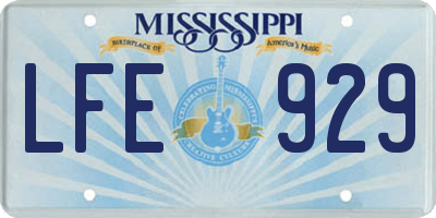 MS license plate LFE929