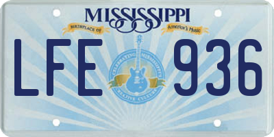 MS license plate LFE936
