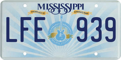 MS license plate LFE939