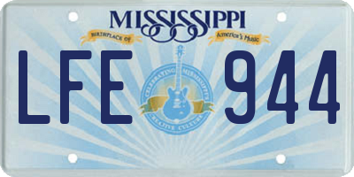MS license plate LFE944