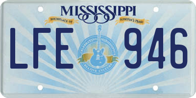 MS license plate LFE946