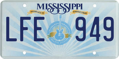 MS license plate LFE949