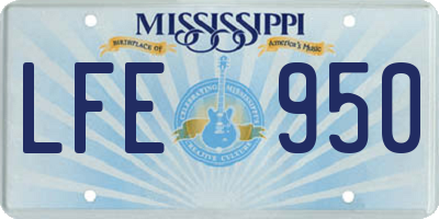MS license plate LFE950