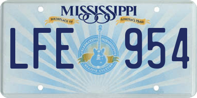 MS license plate LFE954