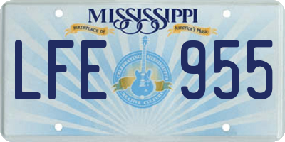 MS license plate LFE955