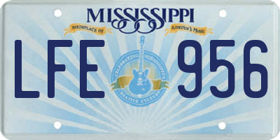 MS license plate LFE956