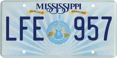 MS license plate LFE957