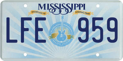 MS license plate LFE959