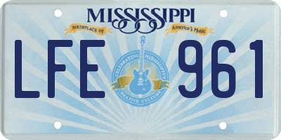 MS license plate LFE961