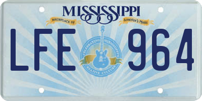 MS license plate LFE964
