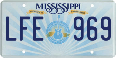 MS license plate LFE969