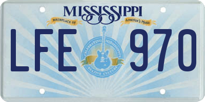 MS license plate LFE970