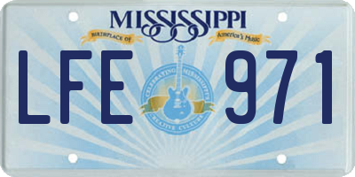 MS license plate LFE971