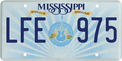 MS license plate LFE975