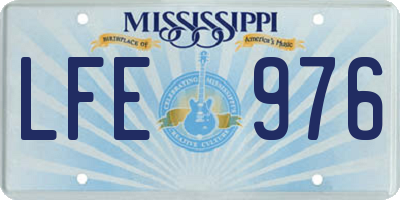 MS license plate LFE976