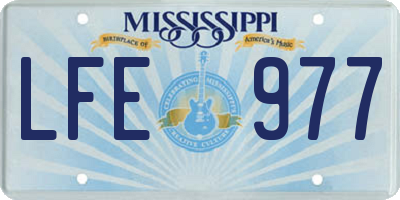MS license plate LFE977