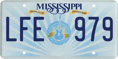 MS license plate LFE979
