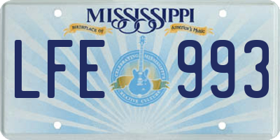 MS license plate LFE993