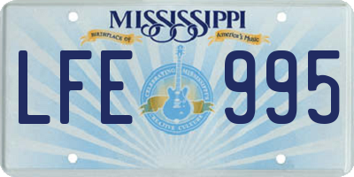 MS license plate LFE995