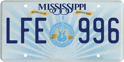 MS license plate LFE996