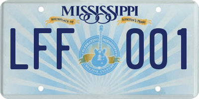 MS license plate LFF001