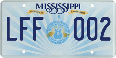 MS license plate LFF002