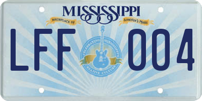 MS license plate LFF004