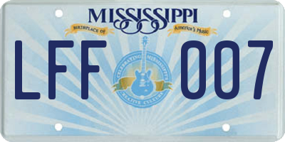 MS license plate LFF007