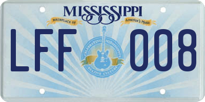 MS license plate LFF008