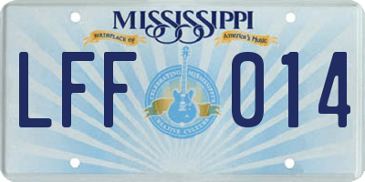 MS license plate LFF014