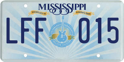 MS license plate LFF015