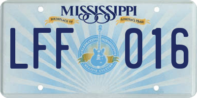 MS license plate LFF016