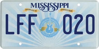 MS license plate LFF020