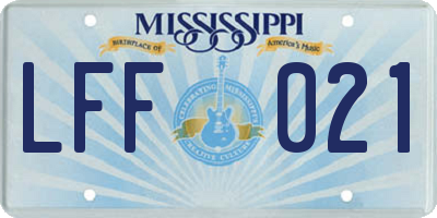 MS license plate LFF021