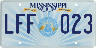 MS license plate LFF023