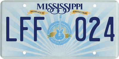 MS license plate LFF024