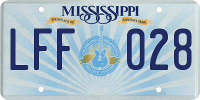 MS license plate LFF028