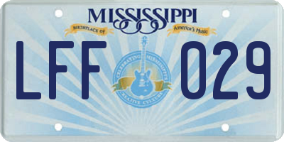 MS license plate LFF029