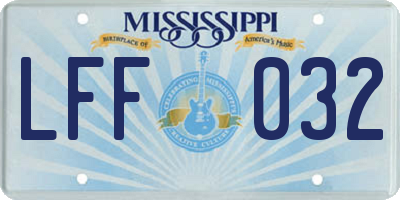 MS license plate LFF032