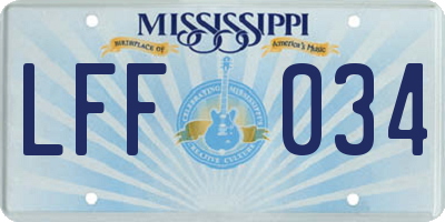 MS license plate LFF034